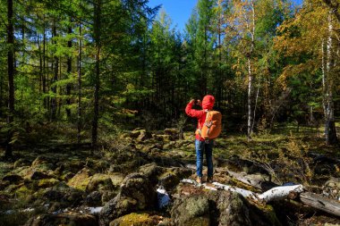 Kadın alarak resim ile smartphone