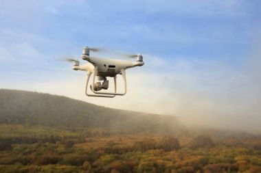 Drone ormanın üzerinde uçuyor