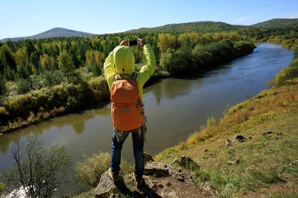 Kadın alarak resim ile smartphone