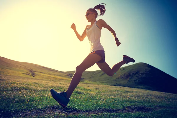 yeşil çayır üzerinde çalışan kadın