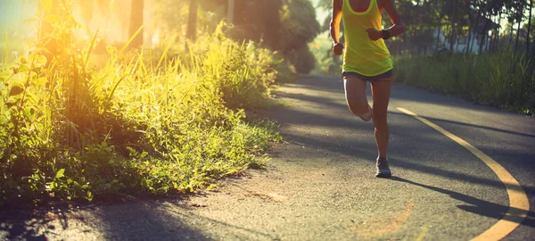 Mujer joven corriendo por el sendero —  Fotos de Stock