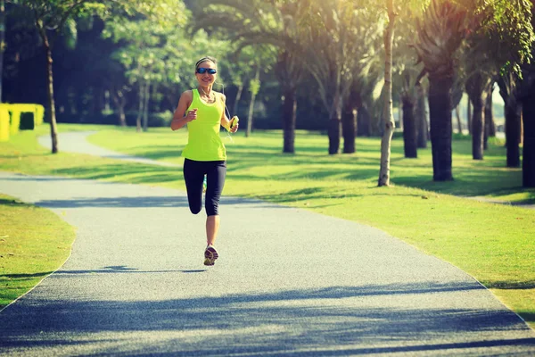 Young Fitness Woman Running Park — Stock Photo, Image