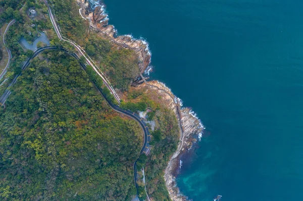 Vista Aérea Desde Dron Hermosa Costa Rocosa —  Fotos de Stock