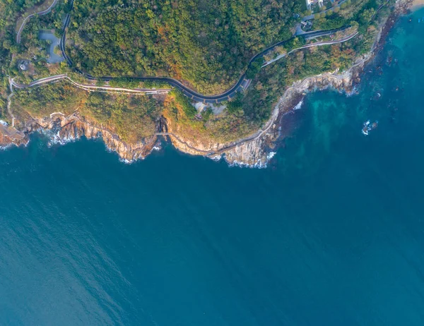 Aerial View Drone Beautiful Rocky Coastline — Stock Photo, Image