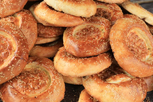 Lezzetli Naan Düz Ekmek Görünümü Kapatın — Stok fotoğraf