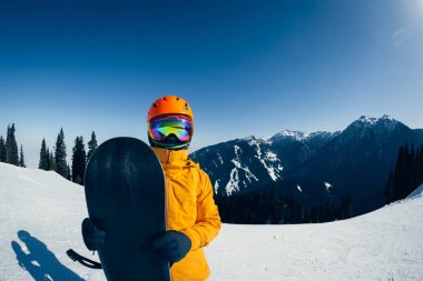 bir snowboard snowboard kış Dağları ile