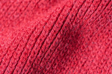 Örme kırmızı kazaklı dokusuna