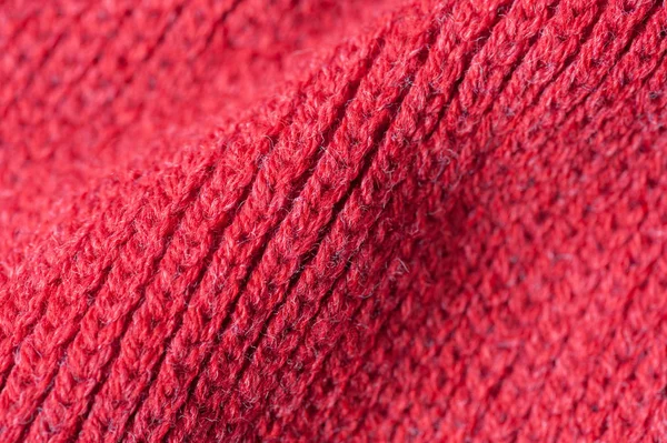 Tekstury Dzianiny Czerwony Sweter — Zdjęcie stockowe