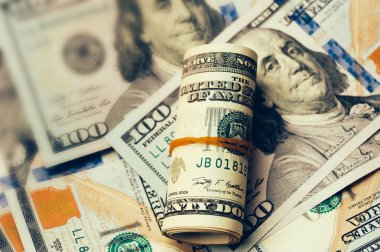 Amerikan dolar para görünümü kapatın