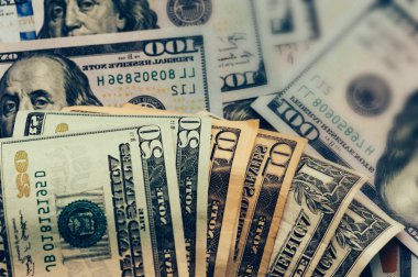 Amerikan dolar para görünümü kapatın