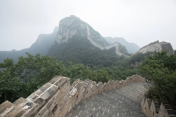 Γραφικό Τοπίο Από Σινικό Τείχος Στην Κίνα — Φωτογραφία Αρχείου