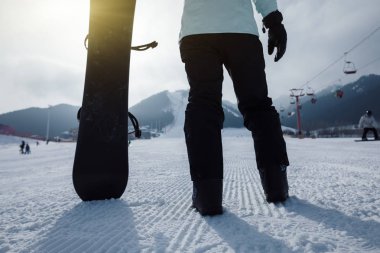 bir snowboard snowboard kış Dağları ile