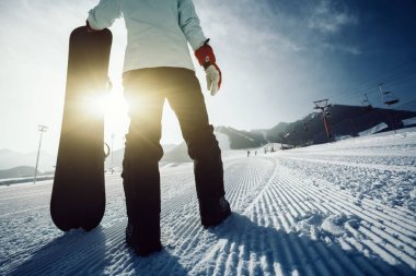 bir snowboard snowboard kış Dağları ile