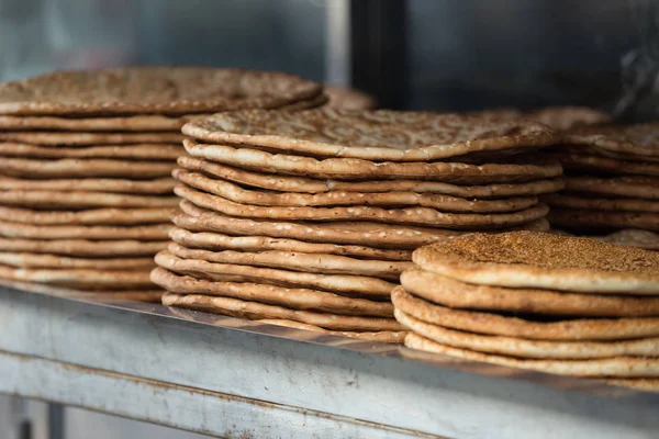 Primer Plano Vista Naan Panes Planos — Foto de Stock