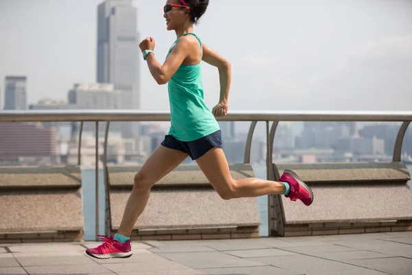 Mujer Estilo Vida Saludable Corriendo Hong Kong —  Fotos de Stock