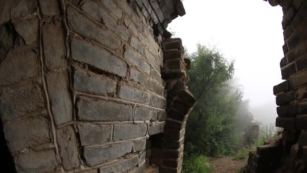 Panorámica Las Ruinas Gran Muralla China Fortificación Beijing China — Vídeos de Stock