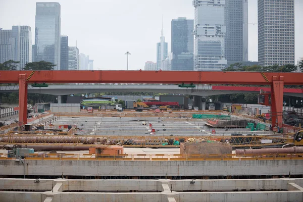 Construction Site Metro Modern Shenzhen City China — Stock Photo, Image
