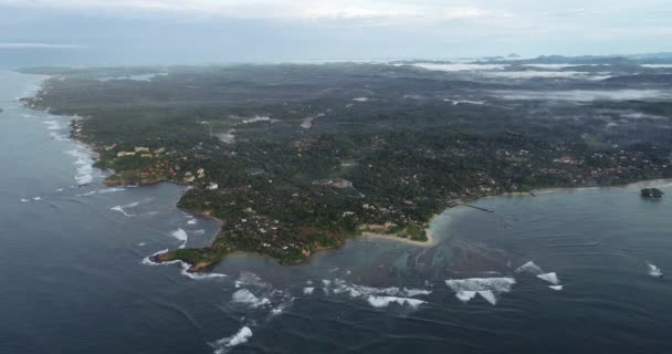 Paysage Vagues Eau Océan Indien Lavant Rivage Île Tropicale — Video