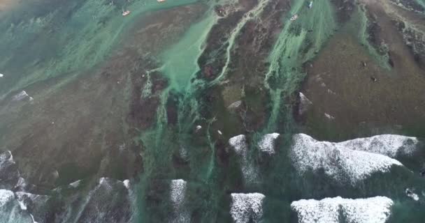 Cenário Ondas Água Oceano Índio Costa Lavagem Água Ilha Tropical — Vídeo de Stock