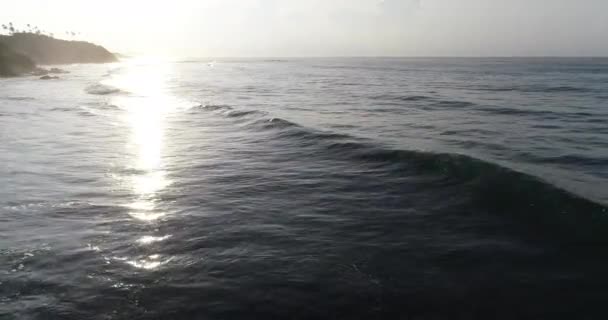 Filmagem Aérea Das Ondas Água Que Lavam Costa Ilha Oceano — Vídeo de Stock