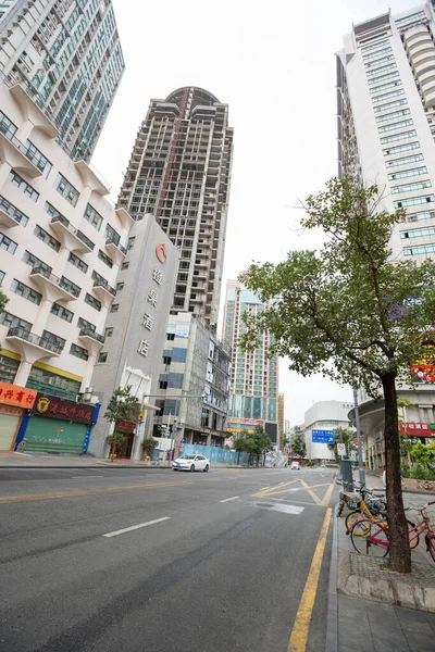 Shenzhen China January 2020 Almost Empty Street Chinese Lunar New — Stock Photo, Image