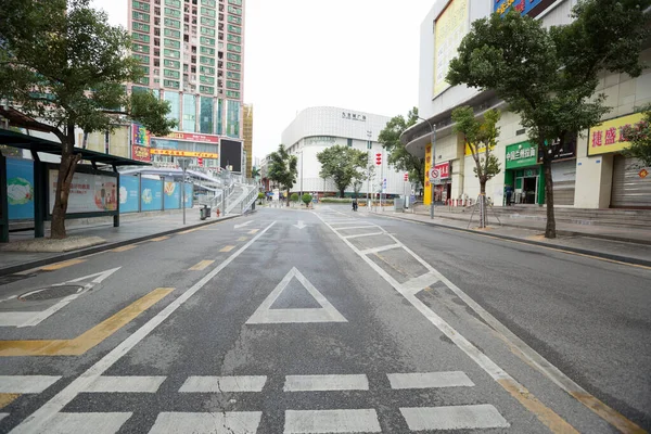 Shenzhen China Januari 2020 Bijna Lege Straat Tijdens Chinees Maanjaar — Stockfoto