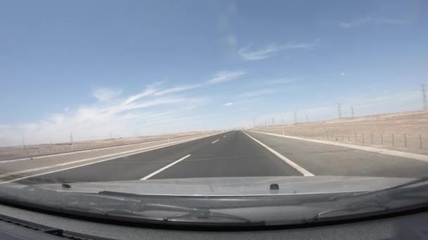 Vista Para Brisa Veículo Movimento Estrada Cidade Deserto — Vídeo de Stock