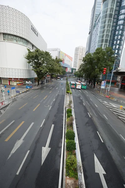 Shenzhen China Circa February 2020 Almost Empty Street Chinese Lunar — Stock Photo, Image