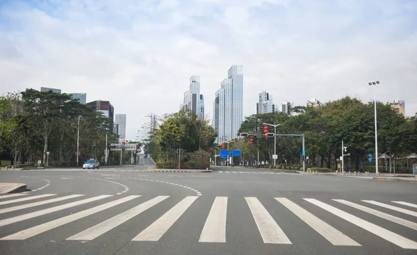 Shenzhen China Circa February 2020 Deserted Street Scene Outbreak Novel — Stockfoto