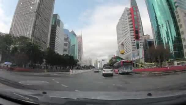 Shenzhen Čína Circa Únor 2020 Pov Automobilu Téměř Prázdné Městské — Stock video