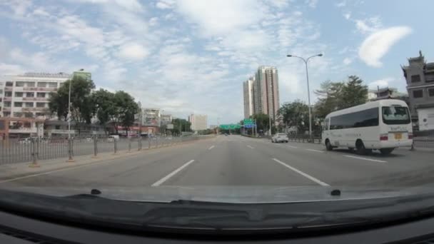 Shenzhen Cina Circa Febbraio 2020 Pov Guidare Auto Strada Urbana — Video Stock