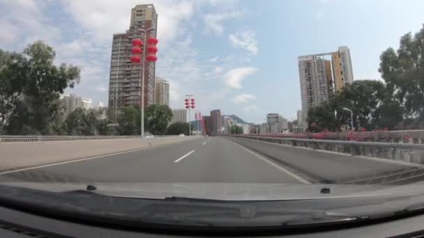 Shenzhen China Circa Febrero 2020 Punto Vista Conducir Coche Calle — Vídeo de stock