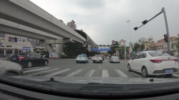 Shenzhen China Por Volta Fevereiro 2020 Pov Carro Condução Rua — Vídeo de Stock