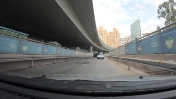 Shenzhen Cina Circa Febbraio 2020 Pov Guidare Auto Strada Urbana — Video Stock