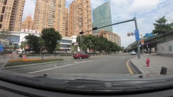 Shenzhen Cina Circa Febbraio 2020 Pov Guidare Auto Strada Urbana — Video Stock