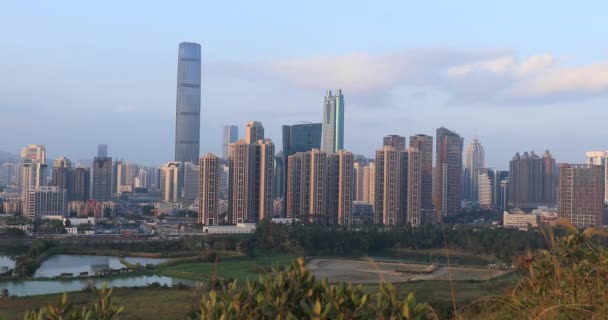 Belle Immagini Shenzhen Cina Stagni Pesce Nel Paesaggio Rurale Tramonto — Video Stock