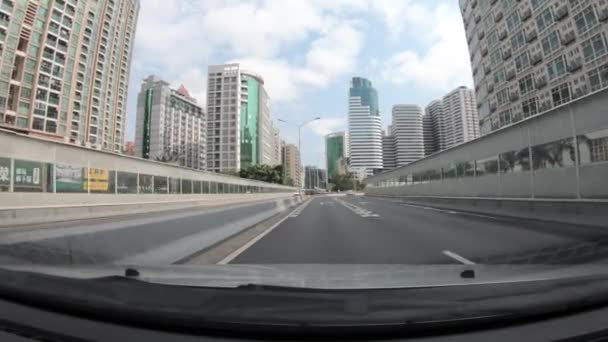 Shenzhen China Circa February 2020 Pov Driving Car Almost Empty — Stock Video