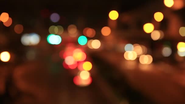 Blurred Motion Busy Traffic Night Urban City — Stock Video