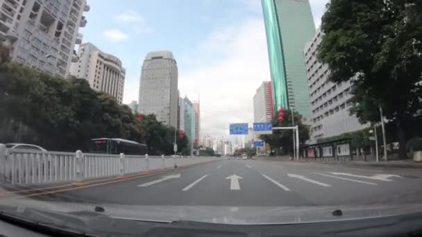 Шэньчжэнь Китай Февраль 2020 Года Водительские Права Почти Пустой Городской — стоковое видео