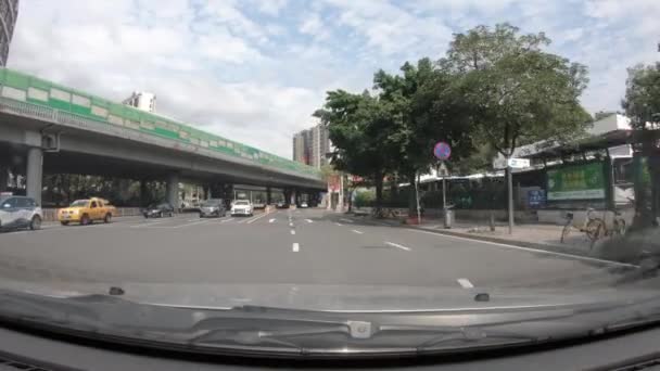 Shenzhen China Circa February 2020 Pov Driving Car Almost Empty — Stock Video