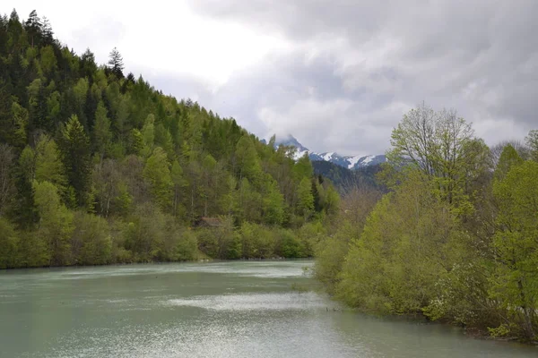 Caminar Los Alpes Bávaros Clima Nublado —  Fotos de Stock