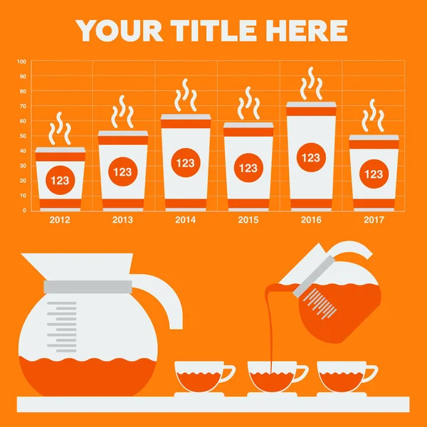 Kahve Infographic düz vektör çizim.