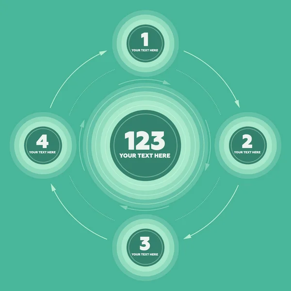 Elementos de infografía. 4 pasos y encabezado del círculo — Archivo Imágenes Vectoriales