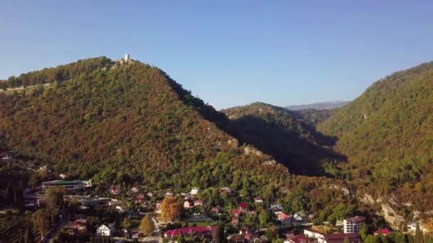 Vista Volo Uccello Nuovo Afon Abcasia Georgia — Video Stock