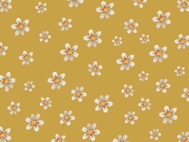 Papatyaları olan suluboya çiçek arkaplanı