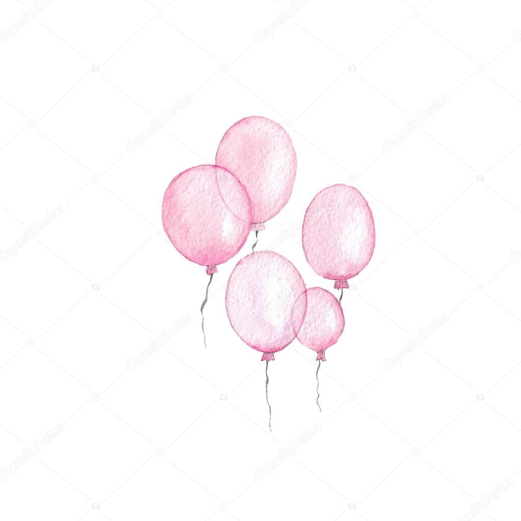 watercolor pink air balls