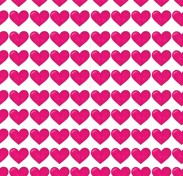 Akvarelu Vzorek Růžové Srdce — Stock fotografie