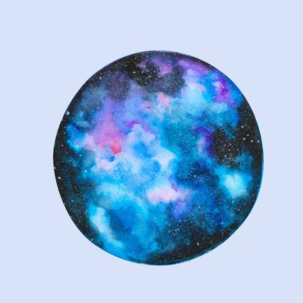watercolor isolated illustration of circle cosmic element