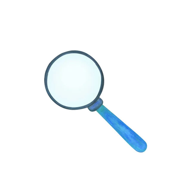 Watercolor Illustration Magnifying Glass — Stock Photo, Image
