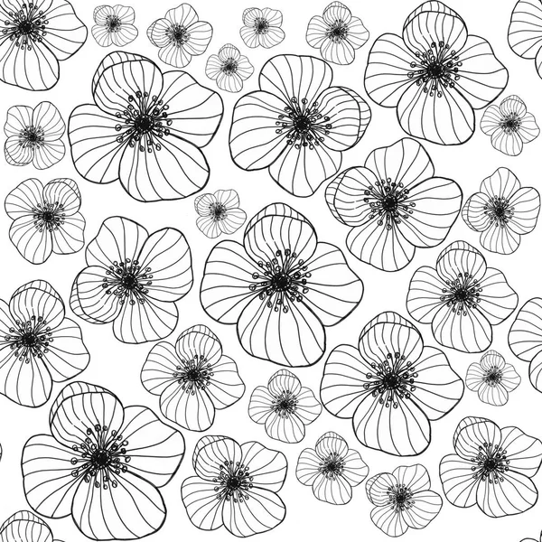 seamless pattern with hand drawn decorative flowers, design elements. Floral pattern for wedding invitations, greeting cards, scrapbooking, print, gift wrap, manufacturing